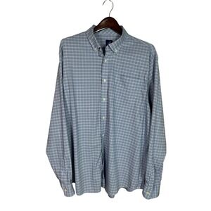 Johnnie-O Prep-Formance Men Red Check Long Sleeve Button Down Shirt Size 2XL XXL